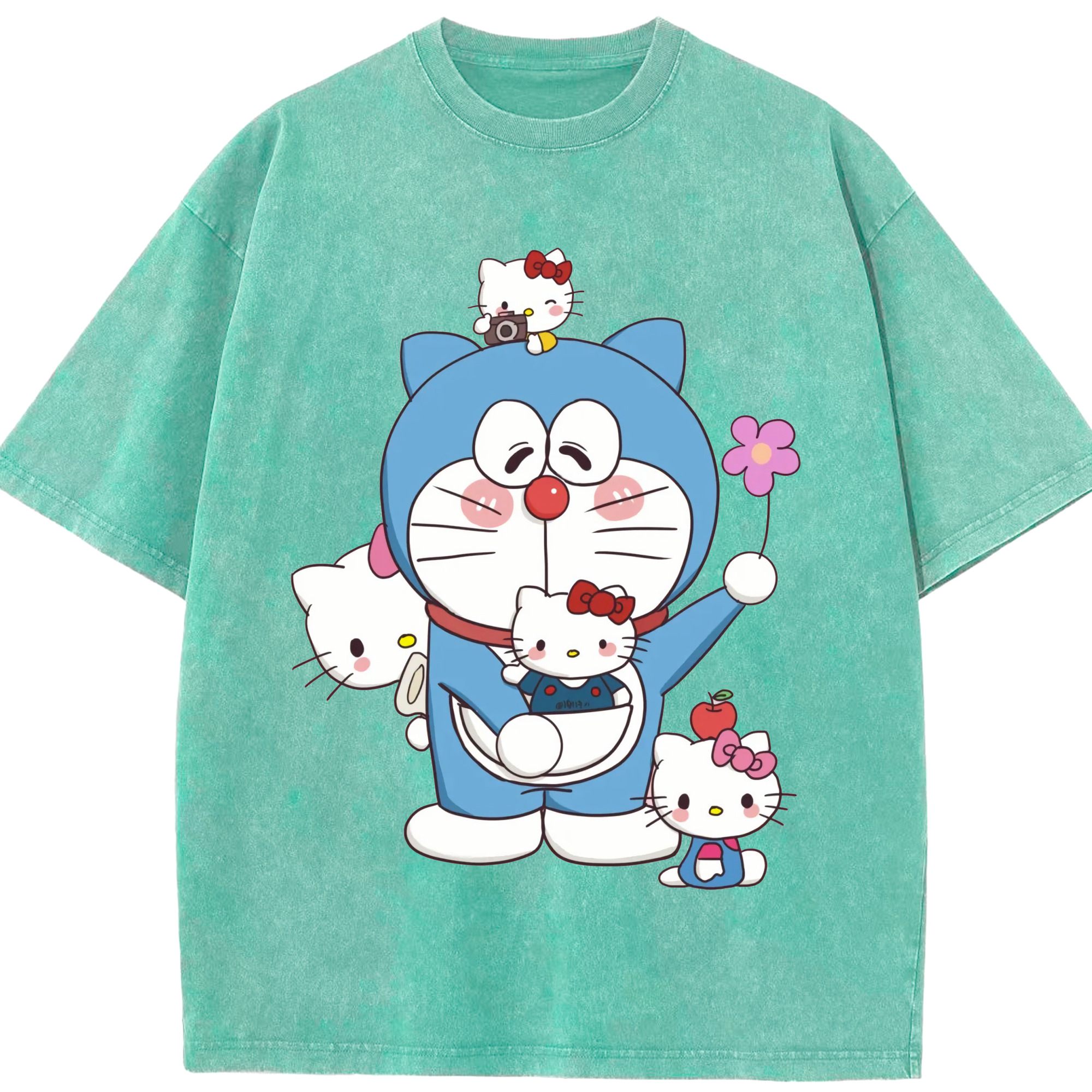 （画像用） ドラえもん Doraemon 綿100% ヴィンテージ風 半袖Tシャツ（フロントプリント）